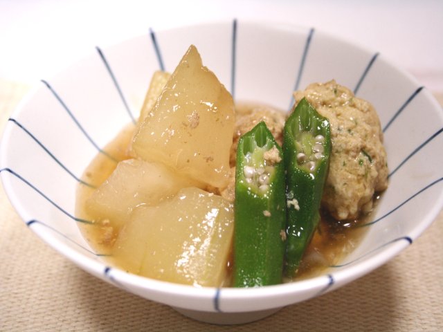 冬瓜と鶏麩だんごの冷やし鉢１