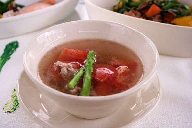 トマトと豚肉のスープ